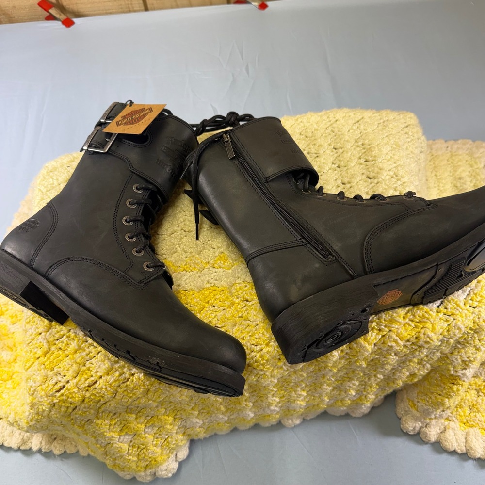 Harley-Davidson Hagerman Mens Black Leather Motorcycle Boots D93873 Size 11.5 M - Picture 11 of 16